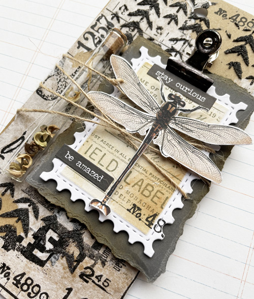 Mixed Media Dragonfly Tag by Yvonne van de Grijp for Scrapbook Adhesives by 3L