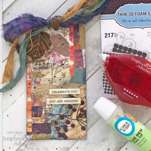 Celebrate You Collage Tag by Judy Hayes for Scrapbook Adhesives by 3L