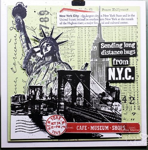 Hugs from New York City Collage Card by Connie Mercer for Scrapbook Adhesives by 3L 