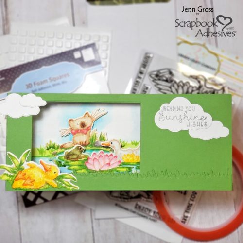 Sunshine Wishes 3D Slimline Card by Jenn Gross for Scrapbook Adhesives by 3L 