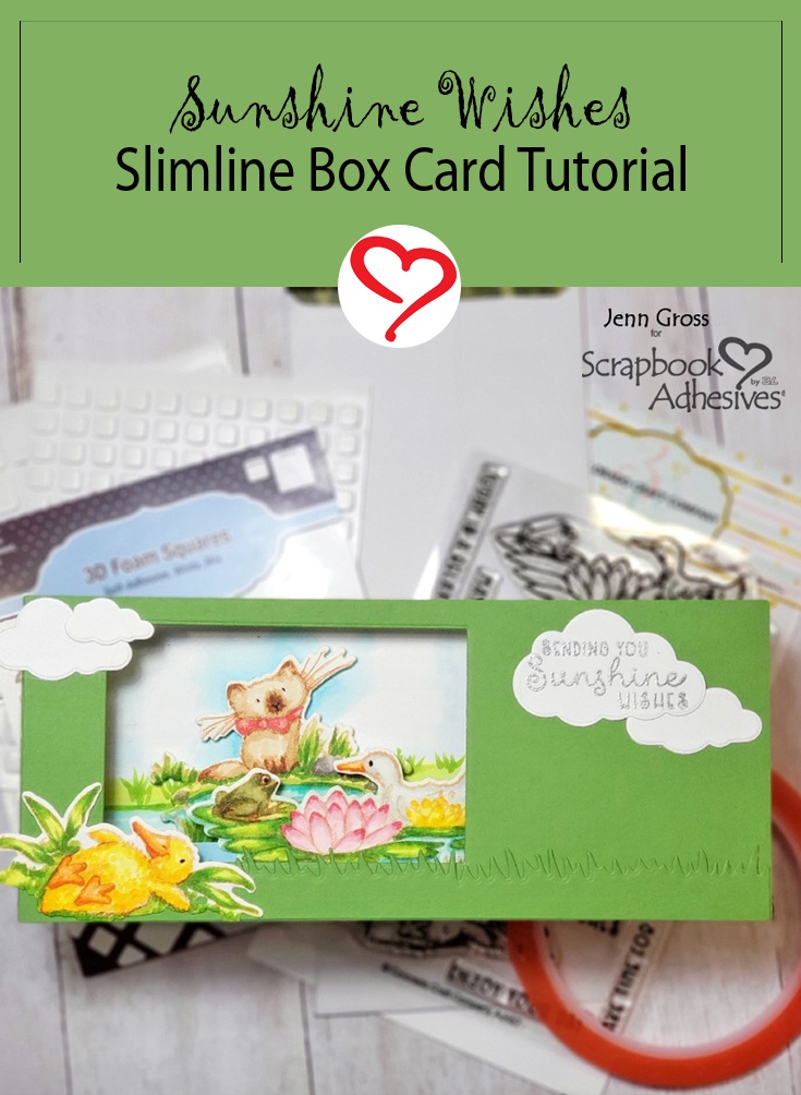 Sunshine Wishes 3D Slimline Card by Jenn Gross for Scrapbook Adhesives by 3L Pinterest