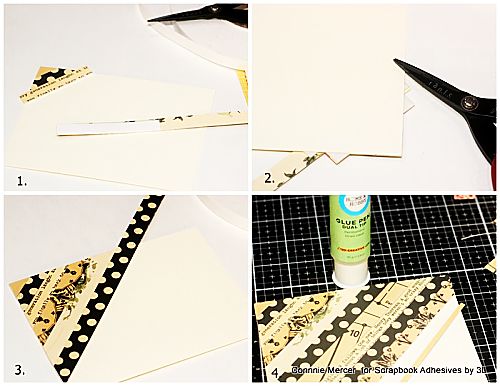 Happy Hello Striped Card by Connie Mercer for Scrapbook Adhesives by 3L
