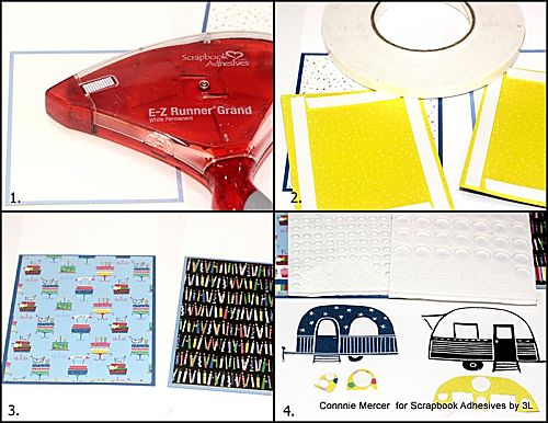 Happy Camper Birthday Cards by Connie Mercer for Scrapbook Adhesives by 3L