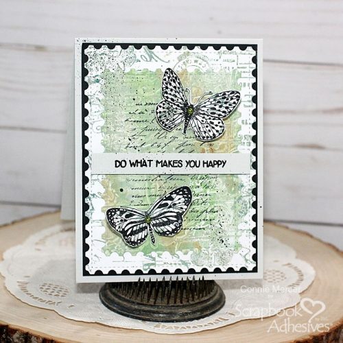 Makes You Happy Mixed Media Card by Connie Mercer for Scrapbook Adhesives by 3L