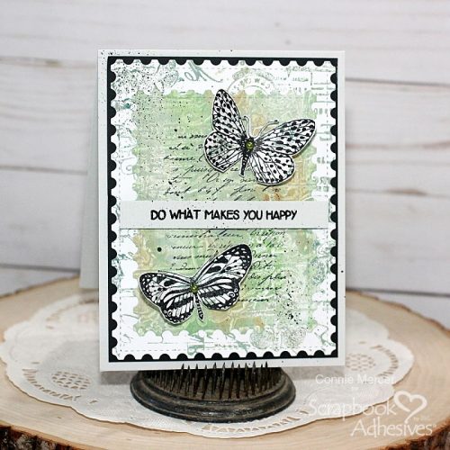 Makes You Happy Mixed Media Card by Connie Mercer for Scrapbook Adhesives  by 3L