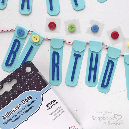 Tall Happy Birthday Banner by Judy Hayes for Scrapbook Adhesives by 3L