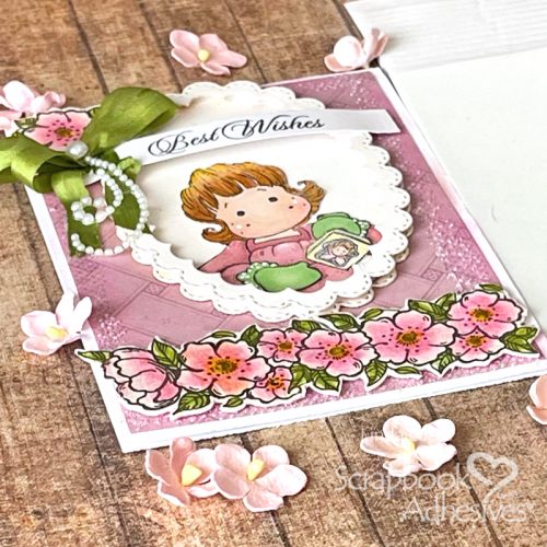 Whimsical Best Wishes Card by Linda Lucas for Scrapbook Adhesives by 3L 