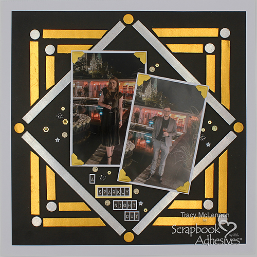 Metallic Background Layout by Tracy McLennon for Scrapbook Adhesives by 3L