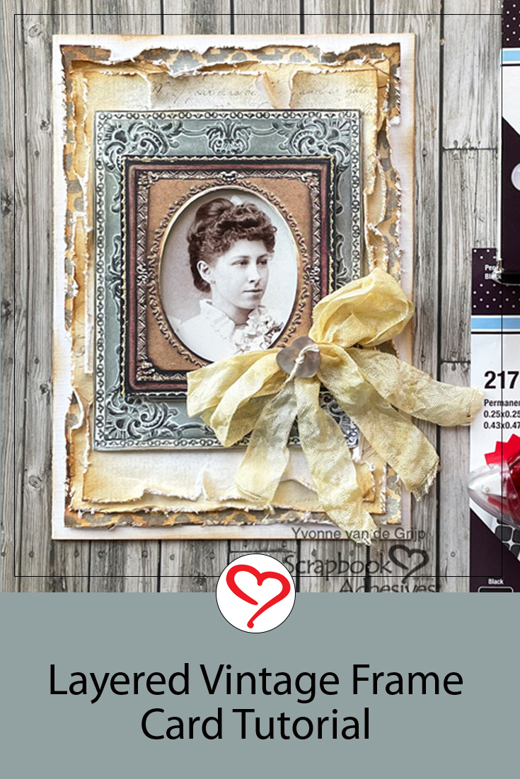 Layered Vintage Frame Card by Yvonne van de Grijp for Scrapbook Adhesives by 3L Pinterest 