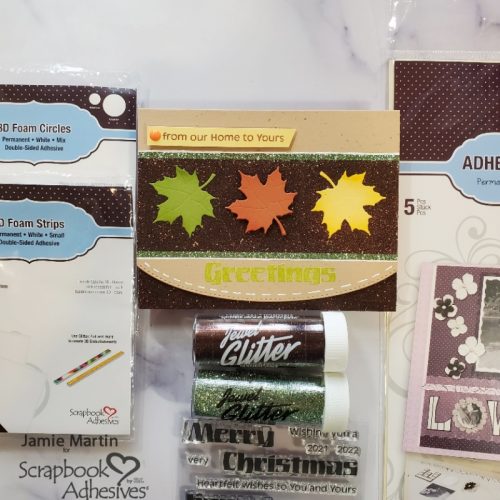 Fall Glittery Greetings by Jamie Martin for Scrapbook Adhesives by 3L  