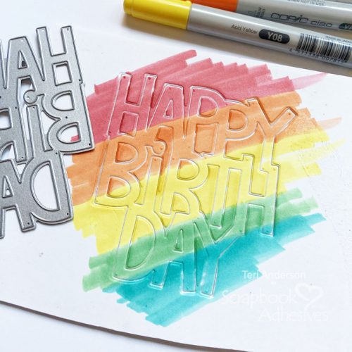 Happy Colorful Birthday Card by Teri Anderson for Scrapbook Adhesives by 3L