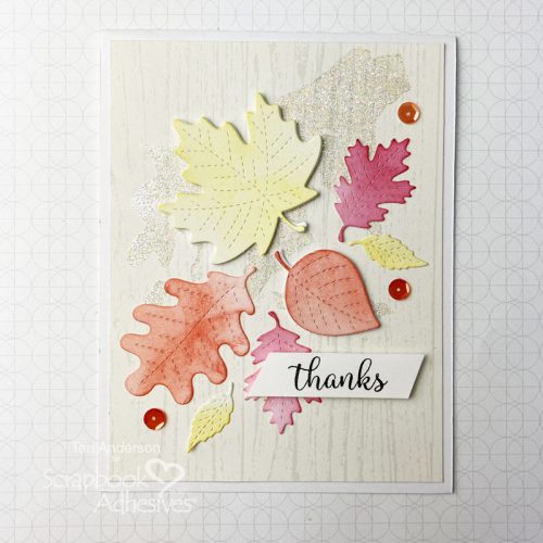 Fall Leaves Thanks Card by Teri Anderson for Scrapbook Adhesives by 3L 