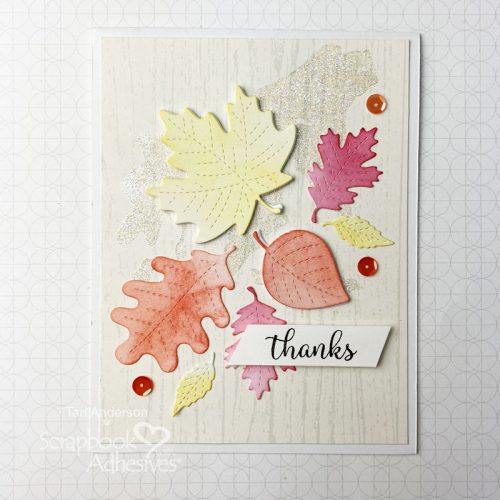 Fall Leaves Thanks Card by Teri Anderson for Scrapbook Adhesives by 3L