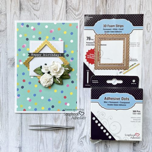 Framed Birthday Card Tutorial by Yvonne van de Grijp for Scrapbook Adhesives by 3L