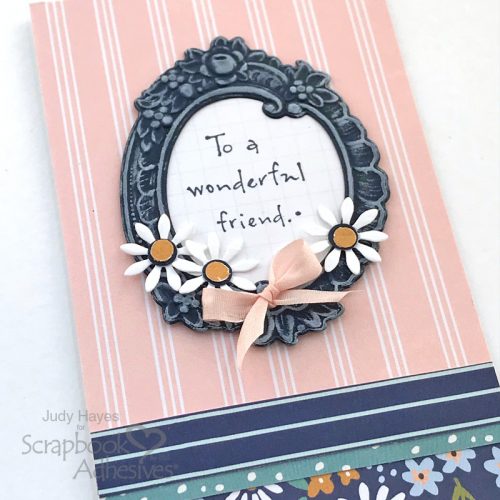 Friendship Oval Frame Card by Judy Hayes for Scrapbook Adhesives by 3L