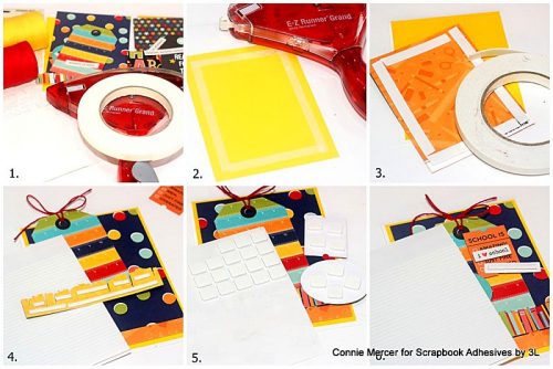 School Life Card Tutorial by Connie Mercer for Scrapbook Adhesives by 3L 