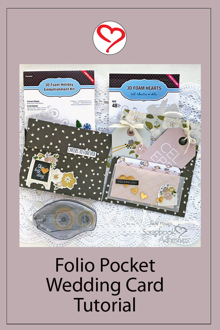 Folio Pocket Wedding Card by Judy Hayes for Scrapbook Adhesives by 3L Pinterest