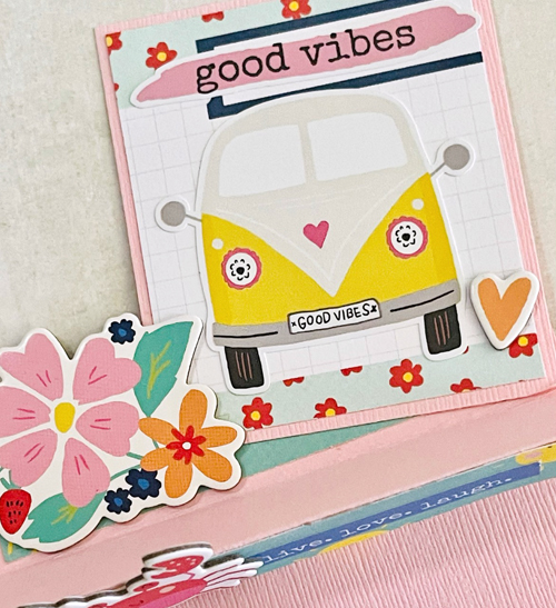 Good Vibes Fun Fold Card by Linda Lucas for Scrapbook Adhesives by 3L