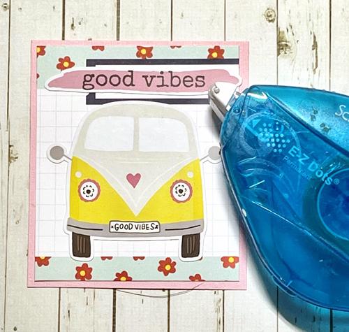 Good Vibes Fun Fold Card by Linda Lucas for Scrapbook Adhesives by 3L