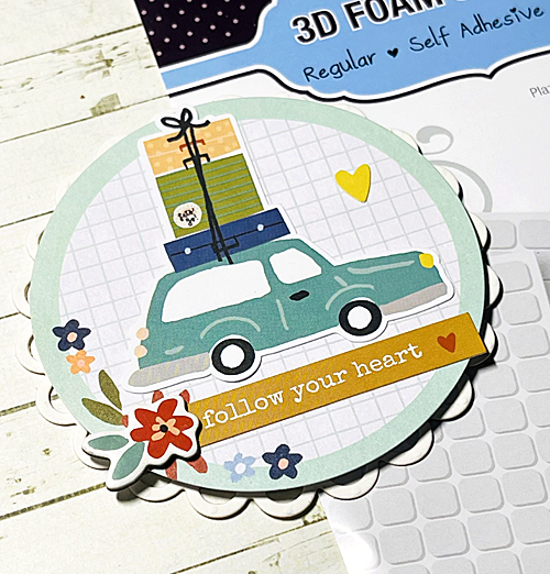 Patchwork Follow Your Heart Card by Linda Lucas for Scrapbook Adhesives by 3L