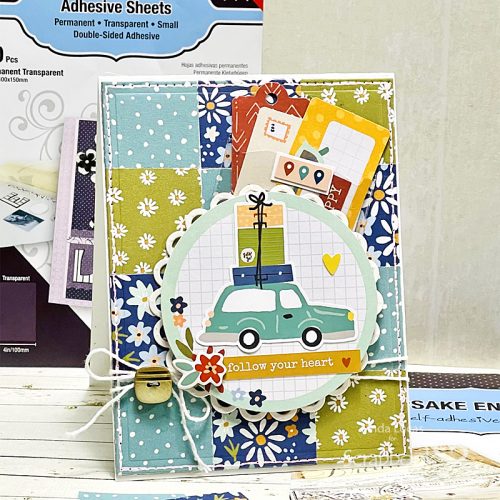 Patchwork Follow Your Heart Card by Linda Lucas for Scrapbook Adhesives by 3L