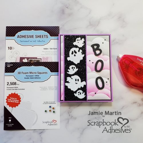 Spooky BOO with Sparkly Ghosts by Jamie Martin for Scrapbook Adhesives by 3L