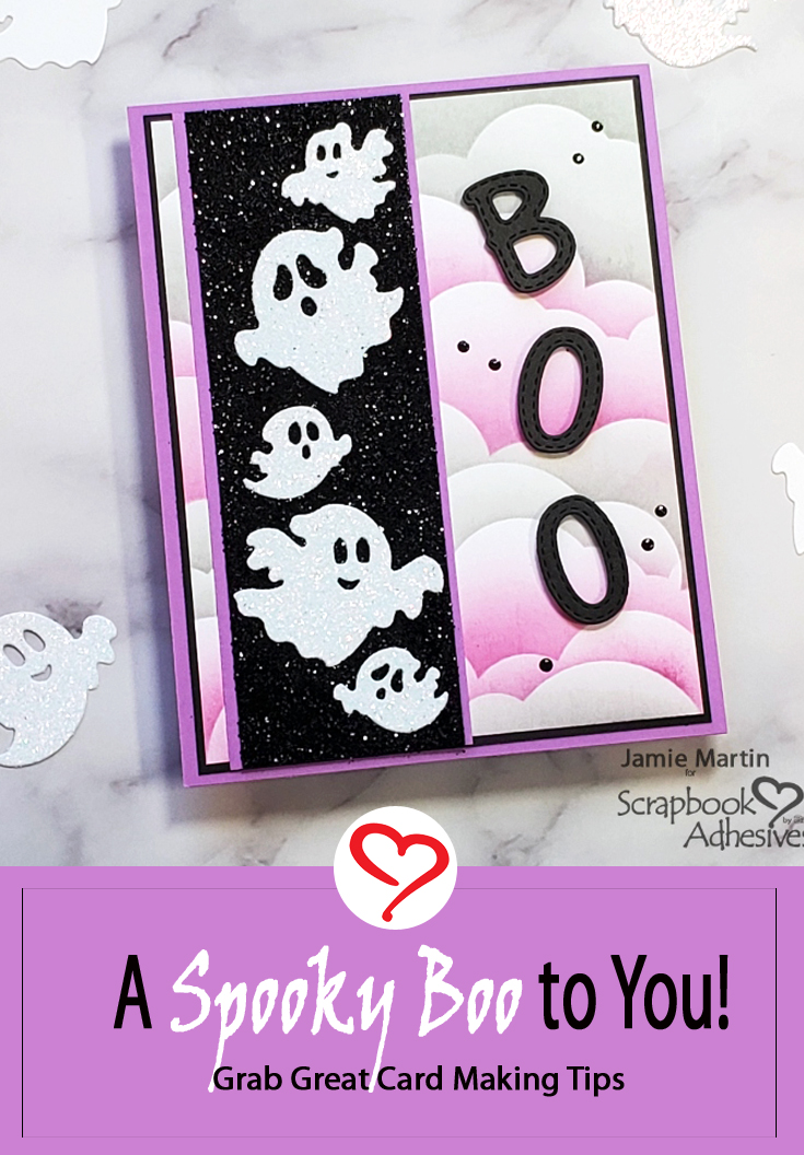 Spooky BOO with Sparkly Ghosts by Jamie Martin for Scrapbook Adhesives by 3L Pinterest