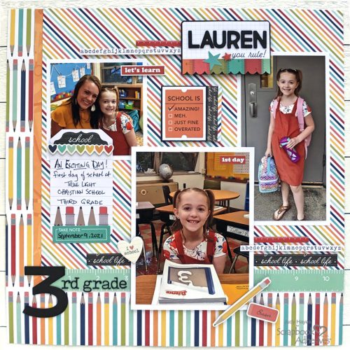 First Day of School Scrapbook Page by Judy Hayes for Scrapbook Adhesives by 3L 