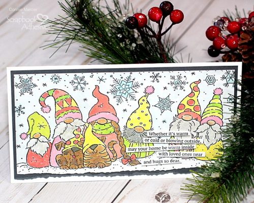 Slim Winter Gnomes Christmas Card by Connie Mercer for Scrapbook Adhesives by 3L
