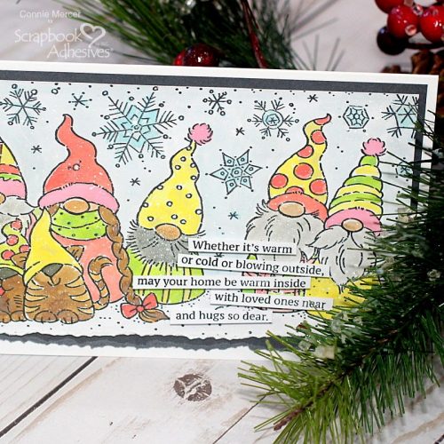 Slim Winter Gnomes Christmas Card by Connie Mercer for Scrapbook Adhesives by 3L 
