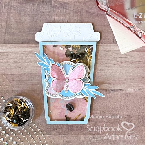 Coffee Cup Shaker Card by Margie Higuchi for Scrapbook Adhesives by 3L 