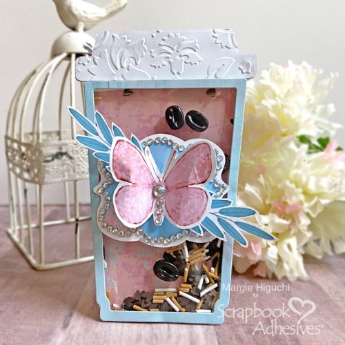 Coffee Cup Shaker Card by Margie Higuchi for Scrapbook Adhesives by 3L