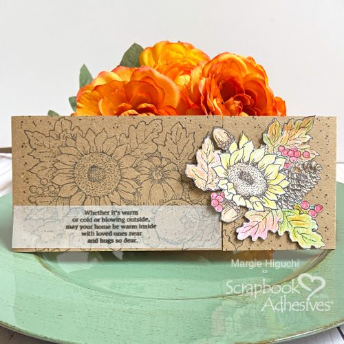Fall Slimline Gatefold Card by Margie Higuchi for Scrapbook Adhesives by 3L