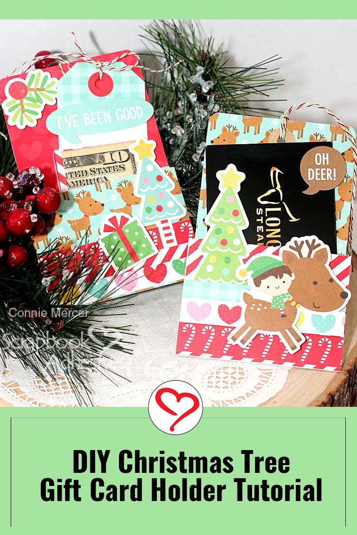 DIY Christmas Tree Gift Holder by Connie Mercer for Scrapbook Adhesives by 3L Pinterest
