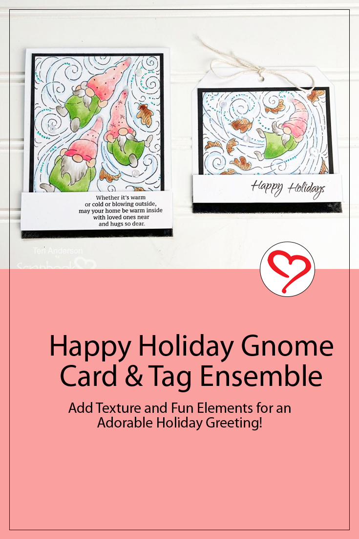 Gnome Card and Gift Tag Ensemble by Teri Anderson for Scrapbook Adhesives by 3L