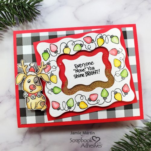 Shine Bright Christmas Shaker Card by Jamie Martin for Scrapbook Adhesives by 3L 