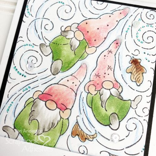 Gnome Card and Gift Tag Ensemble by Teri Anderson for Scrapbook Adhesives by 3L