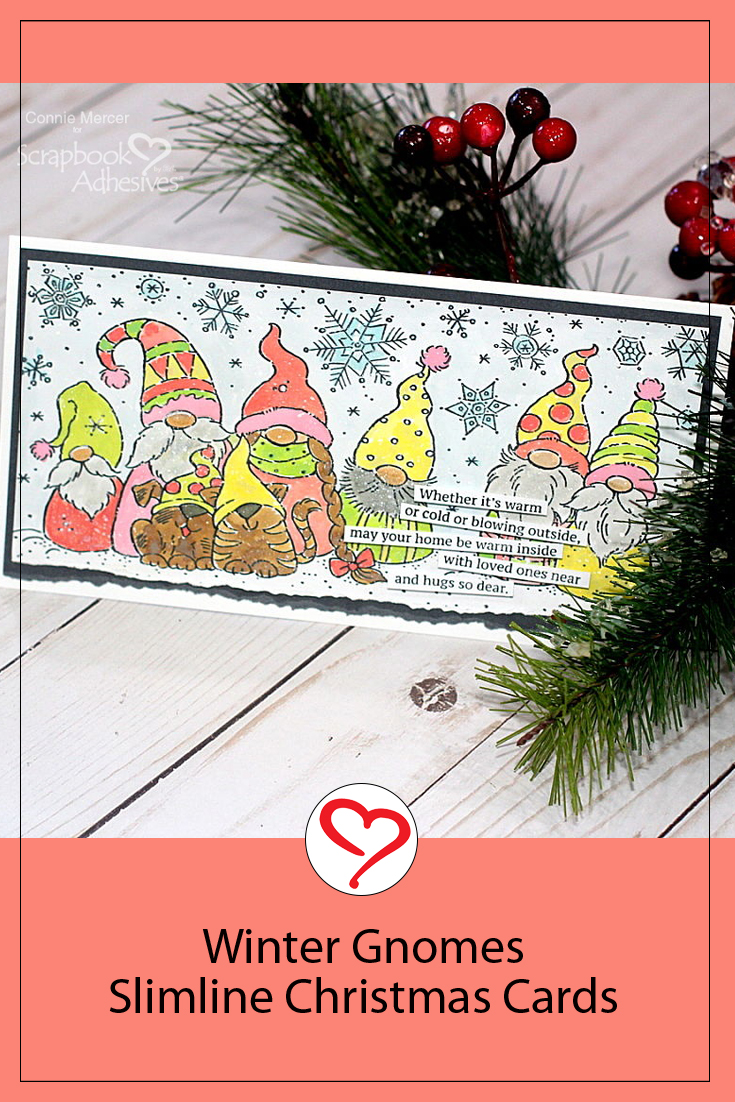 Slim Winter Gnomes Christmas Card by Connie Mercer for Scrapbook Adhesives by 3L Pinterest
