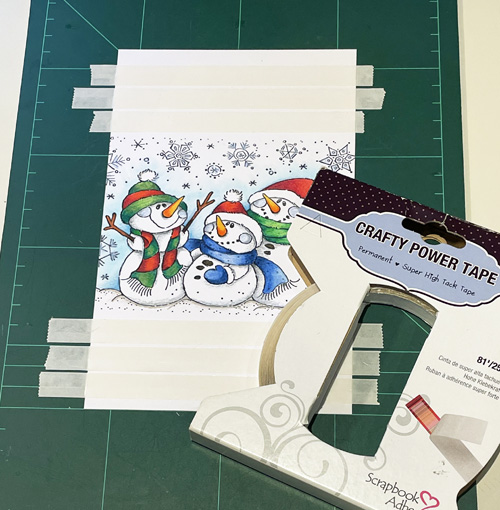 Colored and Striped Snowmen Card by Yvonne van de Grijp for Scrapbook Adhesives by 3L 