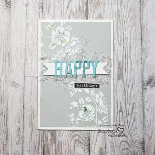 Soft and Romantic Birthday Card by Yvonne van de Grijp for Scrapbook Adhesives by 3L 