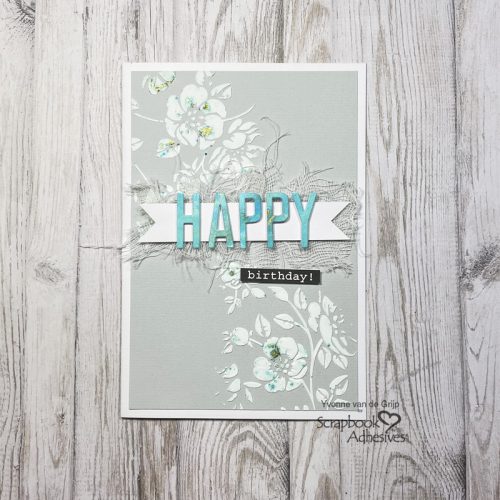 Soft and Romantic Birthday Card by Yvonne van de Grijp for Scrapbook Adhesives by 3L