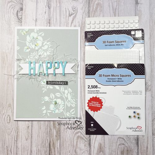 Soft and Romantic Birthday Card by Yvonne van de Grijp for Scrapbook Adhesives by 3L