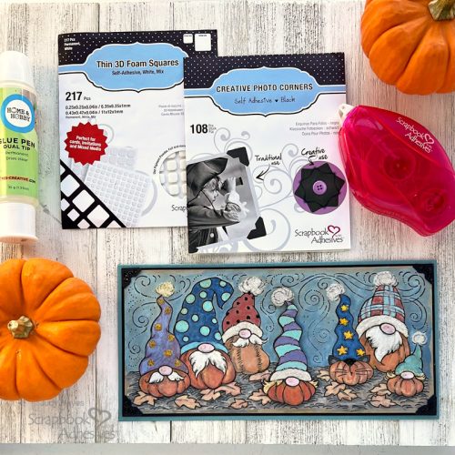 Pumpkin Gnomes Card by Judy Hayes for Scrapbook Adhesives by 3L