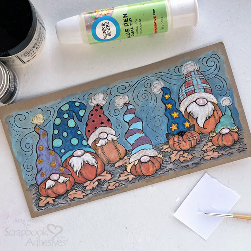 Pumpkin Gnomes Card by Judy Hayes for Scrapbook Adhesives by 3L