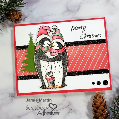 Glittered Merry Christmas Card by Jamie Martin for Scrapbook Adhesives by 3L 