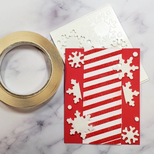 Snowflake and Striped Christmas Card by Jamie Martin for Scrapbook Adhesives by 3L