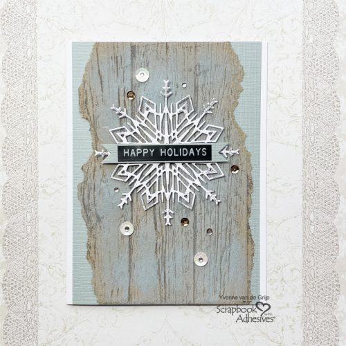 Glittered Happy Holidays Card by Yvonne van de Grijp for Scrapbook Adhesives by 3L 