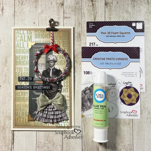 Nostalgic Christmas Wreath Card by Yvonne van de Grijp for Scrapbook Adhesives by 3L 
