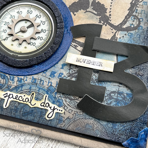 Mixed Media Masculine Birthday Card by Judy Hayes for Scrapbook Adhesives by 3L