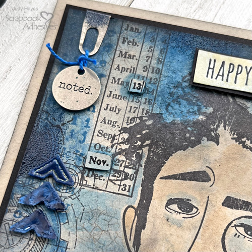 Mixed Media Masculine Birthday Card by Judy Hayes for Scrapbook Adhesives by 3L 